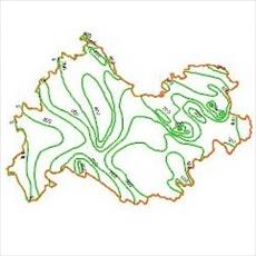 Precipitation contour map of Kermanshah