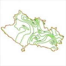 Precipitation contour map of Lorestan