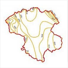 Map evaporation curves of the province